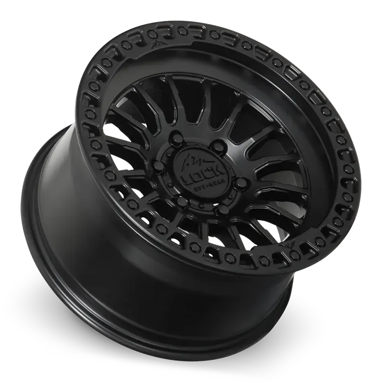 Lock Off-Road Grit wheel in Matte Black w/ Matte Black Ring, view 3