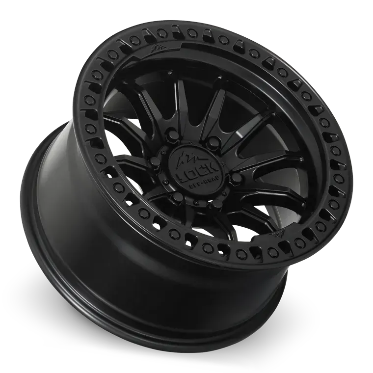 Lock Off-Road Trail wheel in Matte Black w/ Matte Black Ring, view 3